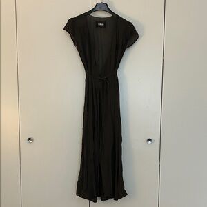 Reformation Elegant Forest Green Maxi Wrap Dress